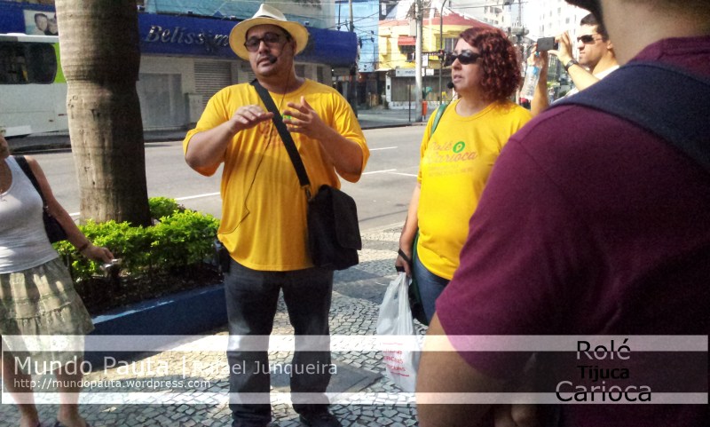 Professores William e Cátia da Estácio falando sobre a história da Tijuca (Foto: Rafael Junqueira / Mundo Pauta)