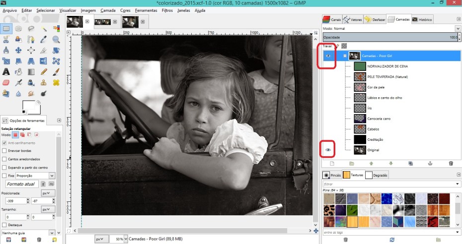 Deixando a camada visível 