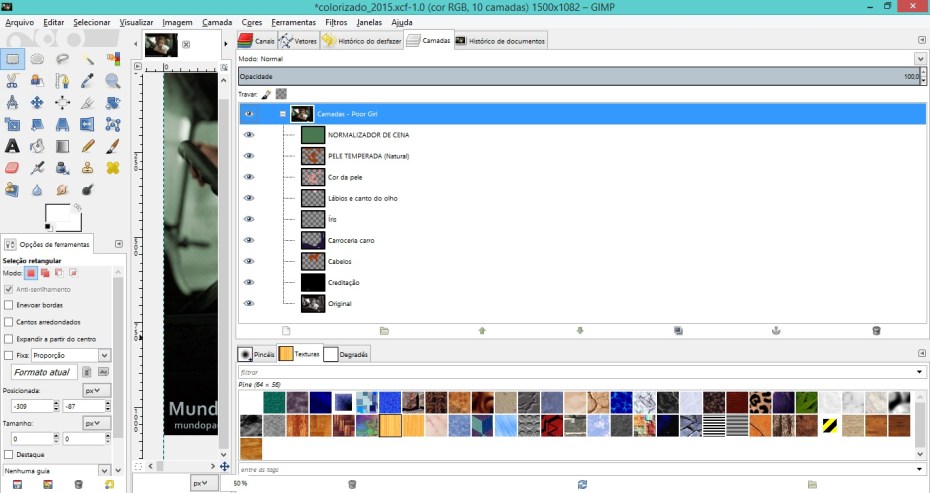 Interface assistente de camadas
